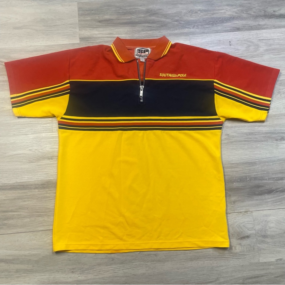 90’s South Pole Orange 1/4 Zip Polo Jacket sz L
